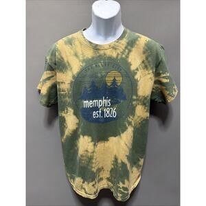 Memphis Tennessee Bluff City Mens Gray Graphic Print Short Sleeve Shirt Size L